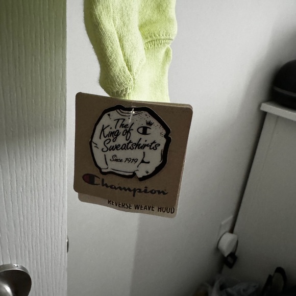 Highlighter Green Champion Hoodie New With Tags (Bought From Urban Outfitters) - Picture 2 of 4